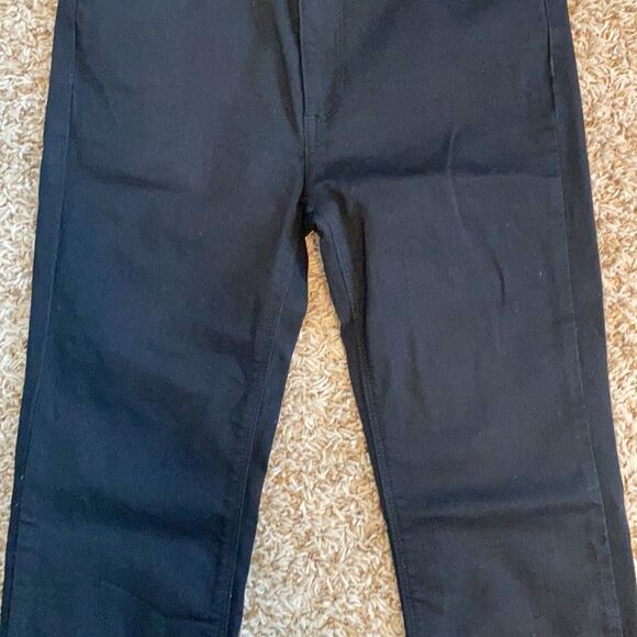Black Orchid Black Stella Cropped Ruffle Frayed Jeans Size 26 - Picture 4 of 13